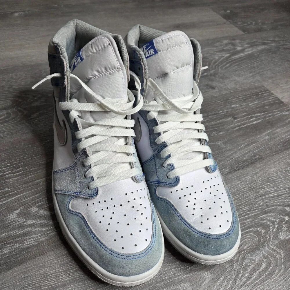 Men's - Jordan 1 Retro High Hyper Royal Smoke Grey Blue Nike Sneakers - Size 12